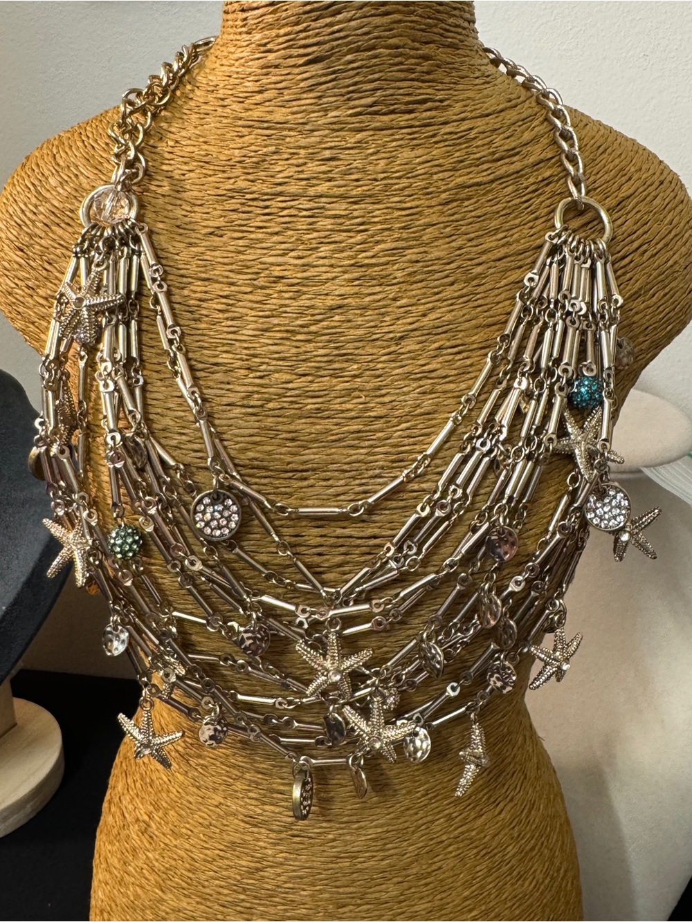 Silver Multi-Strand Starfish Necklace - Picture 4 of 4